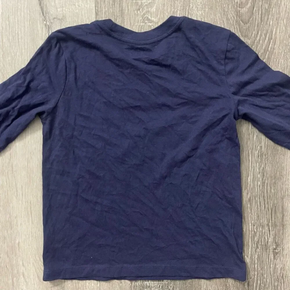 Old Navy Boys Navy Star Astronaut Planets Space Long Sleeve Graphic Tee Size 6/7
